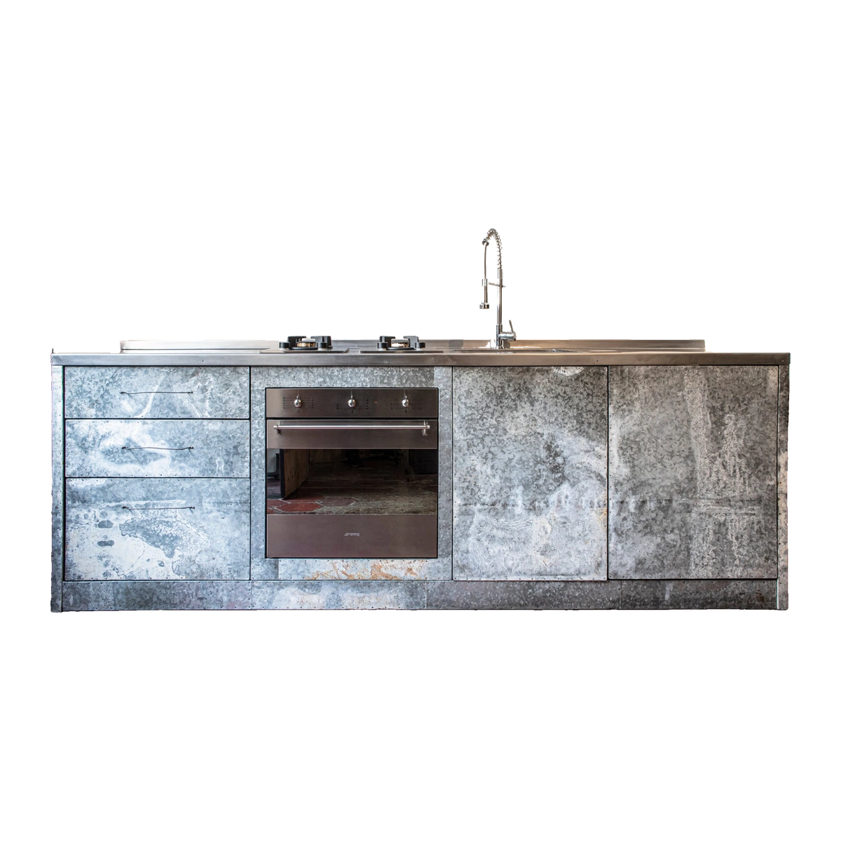 Cucina_quadrata_web Galvanized Iron Kitchen - Image 1